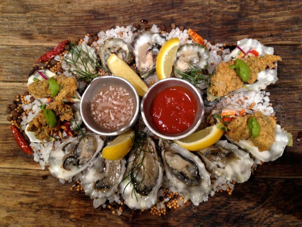 Try Sazerac's freshly-shucked and fried oysters for happy hour. Photo by Christine Willmsen