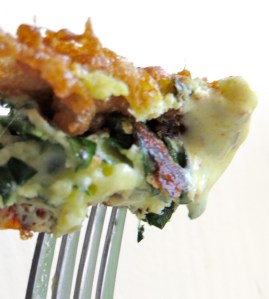 The tumeric topping on the kale pancakes adds depth. Photo by Christine Willmsen