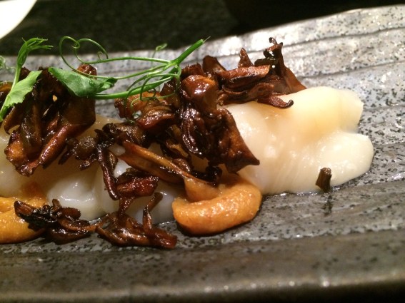 Scallop, Candied Bacon, Maitake Mushrooms, Chinese Chives 